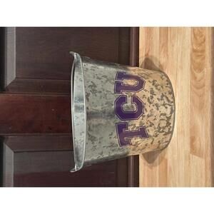 Galvanized Metal Bucket with TCU Logo